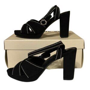 Anne Klein Black Heels with Silver Studs